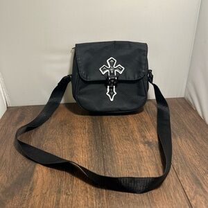 Cross Gothic Punk Handbag Purse Women Nylon Shoulder Bag